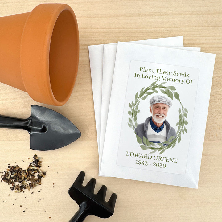 Memorial Seed Packets, Celebration of Life, Funeral Favors, Custom Wildflower Seed Packets