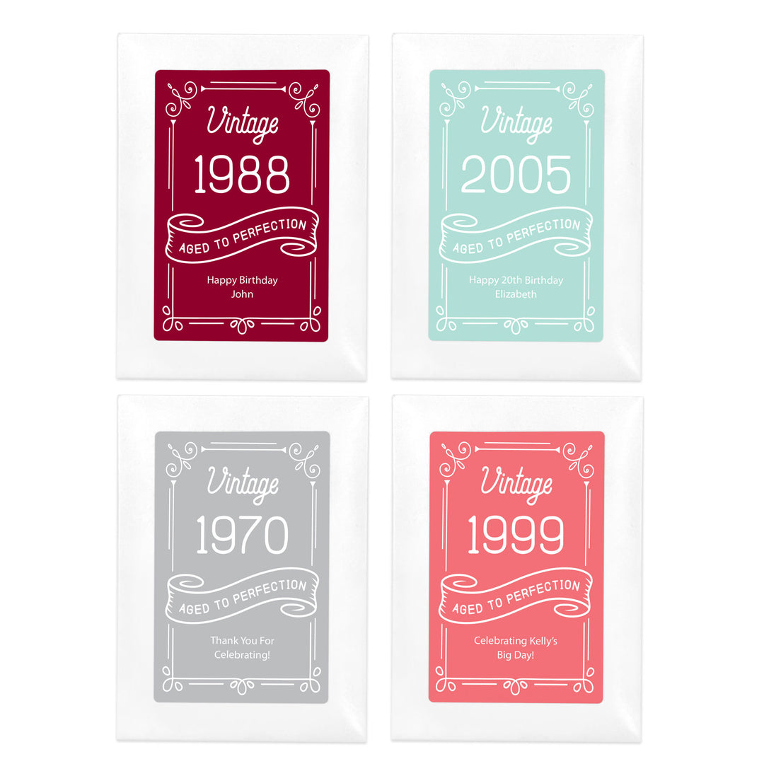 Aged to Perfection, Vintage Birthday, Wildflower Seed Packets