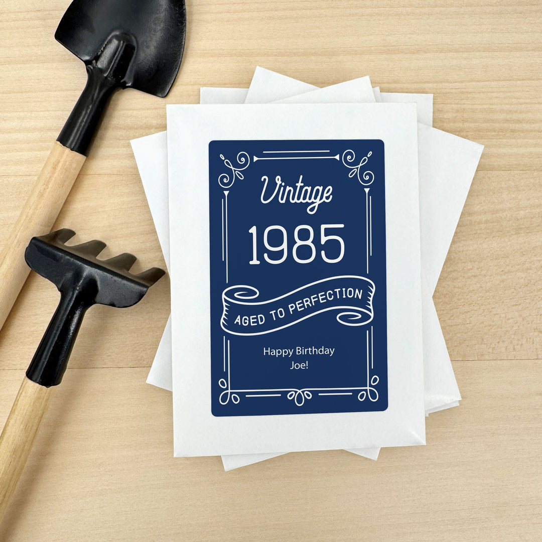 Aged to Perfection, Vintage Birthday, Wildflower Seed Packets