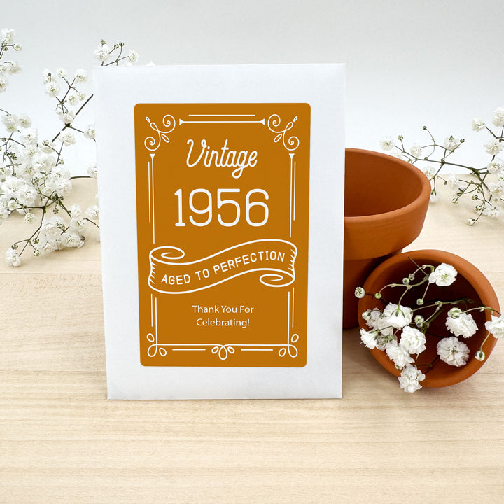 Aged to Perfection, Vintage Birthday, Wildflower Seed Packets