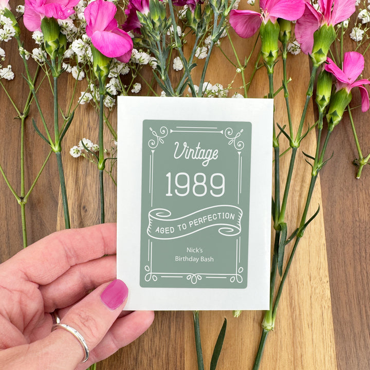 Aged to Perfection, Vintage Birthday, Wildflower Seed Packets