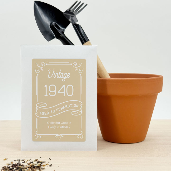 Aged to Perfection, Vintage Birthday, Wildflower Seed Packets