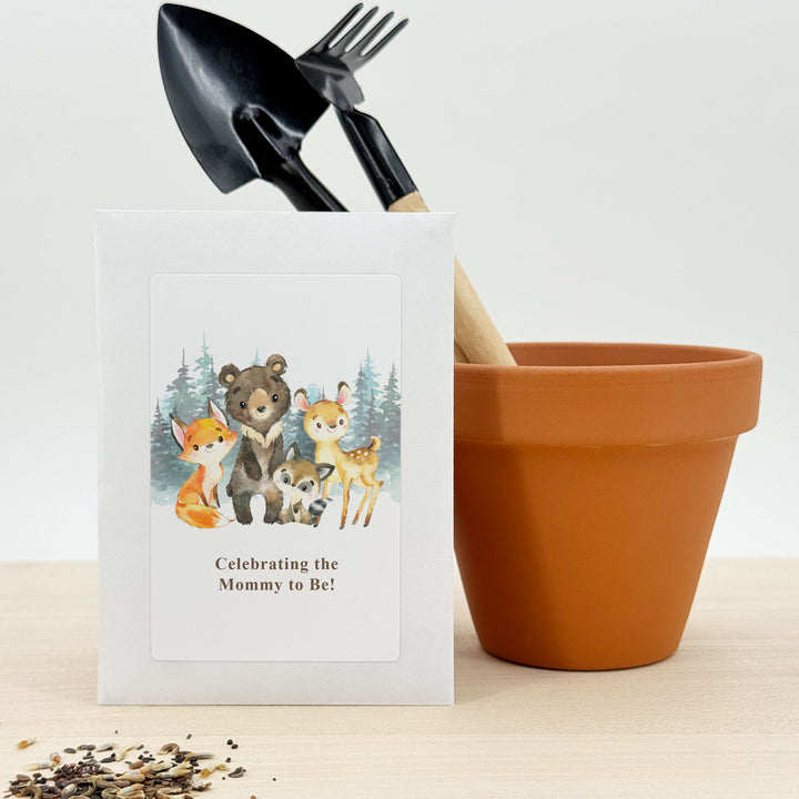 Woodland Animals, Baby Shower Favors, Wildflower Seed Packets