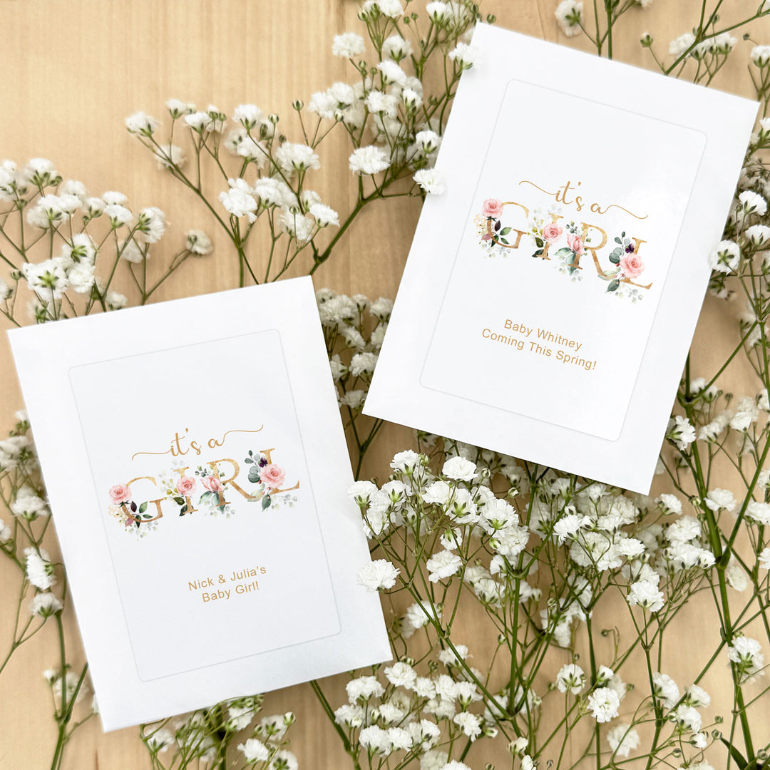 It's a Girl, Baby Shower Favors, Wildflower Seed Packets