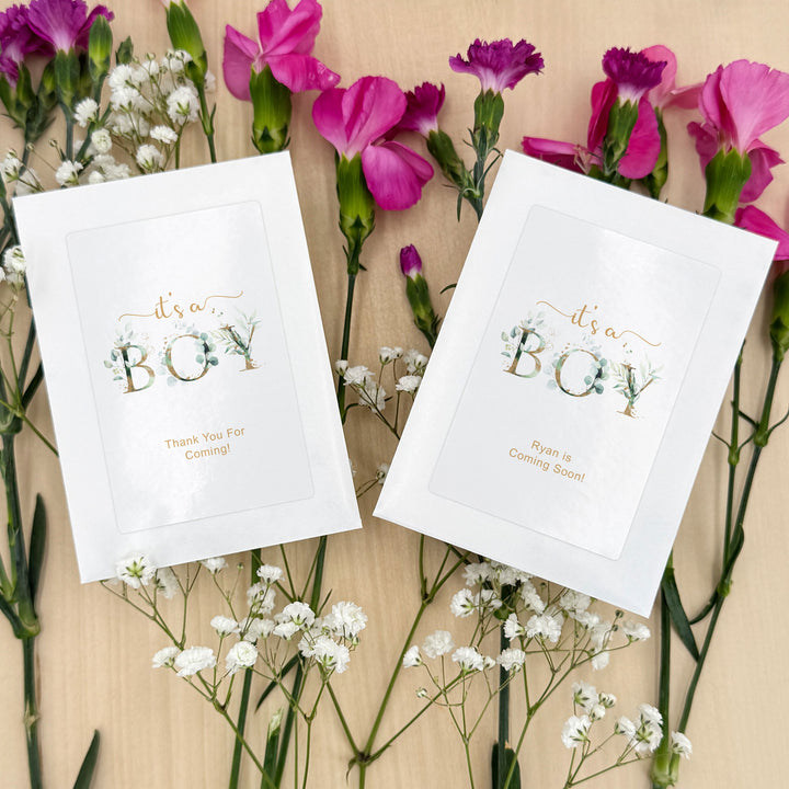 It's a Boy, Baby Shower Favors, Wildflower Seed Packets