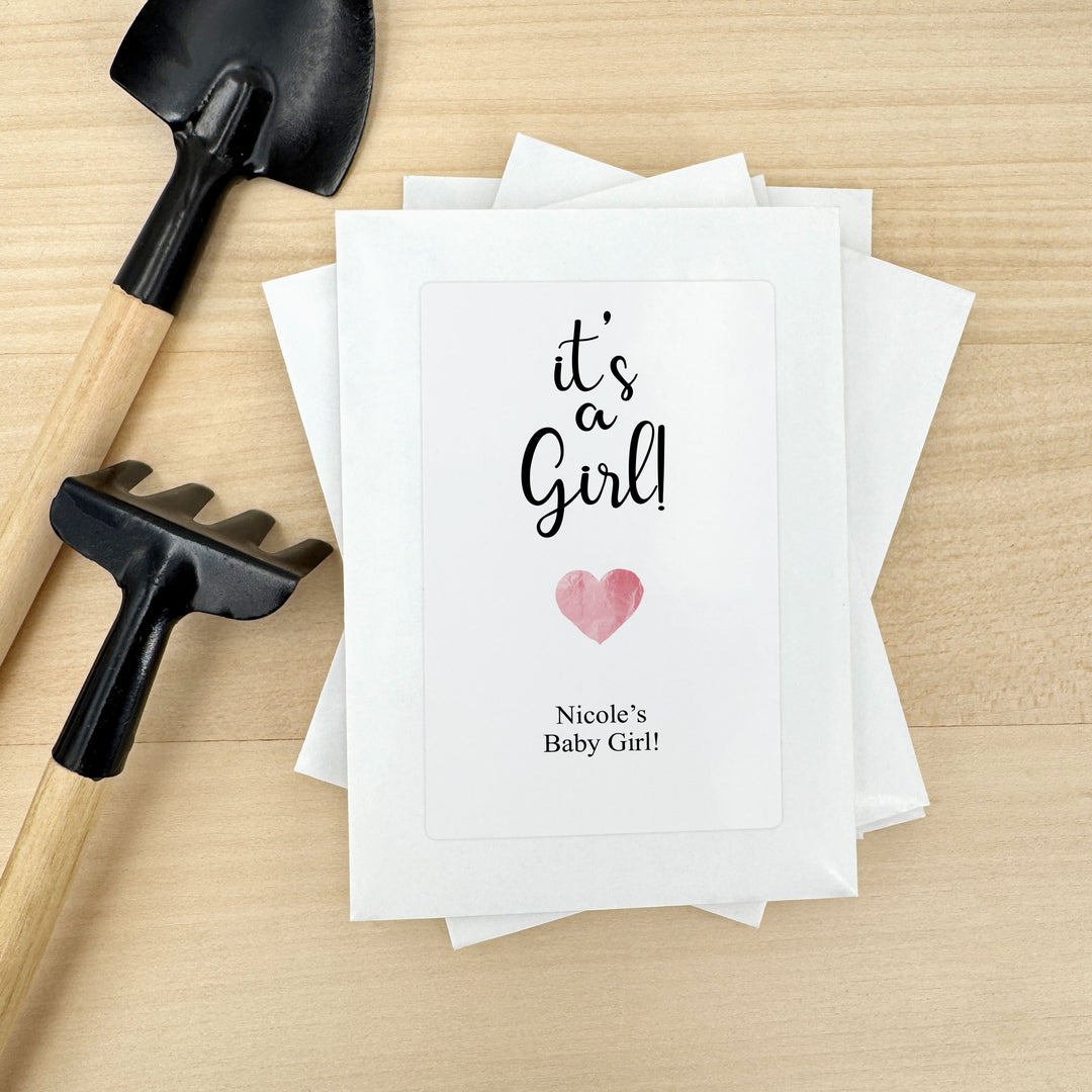 Simple Heart, Baby Shower Favors, Wildflower Seed Packets