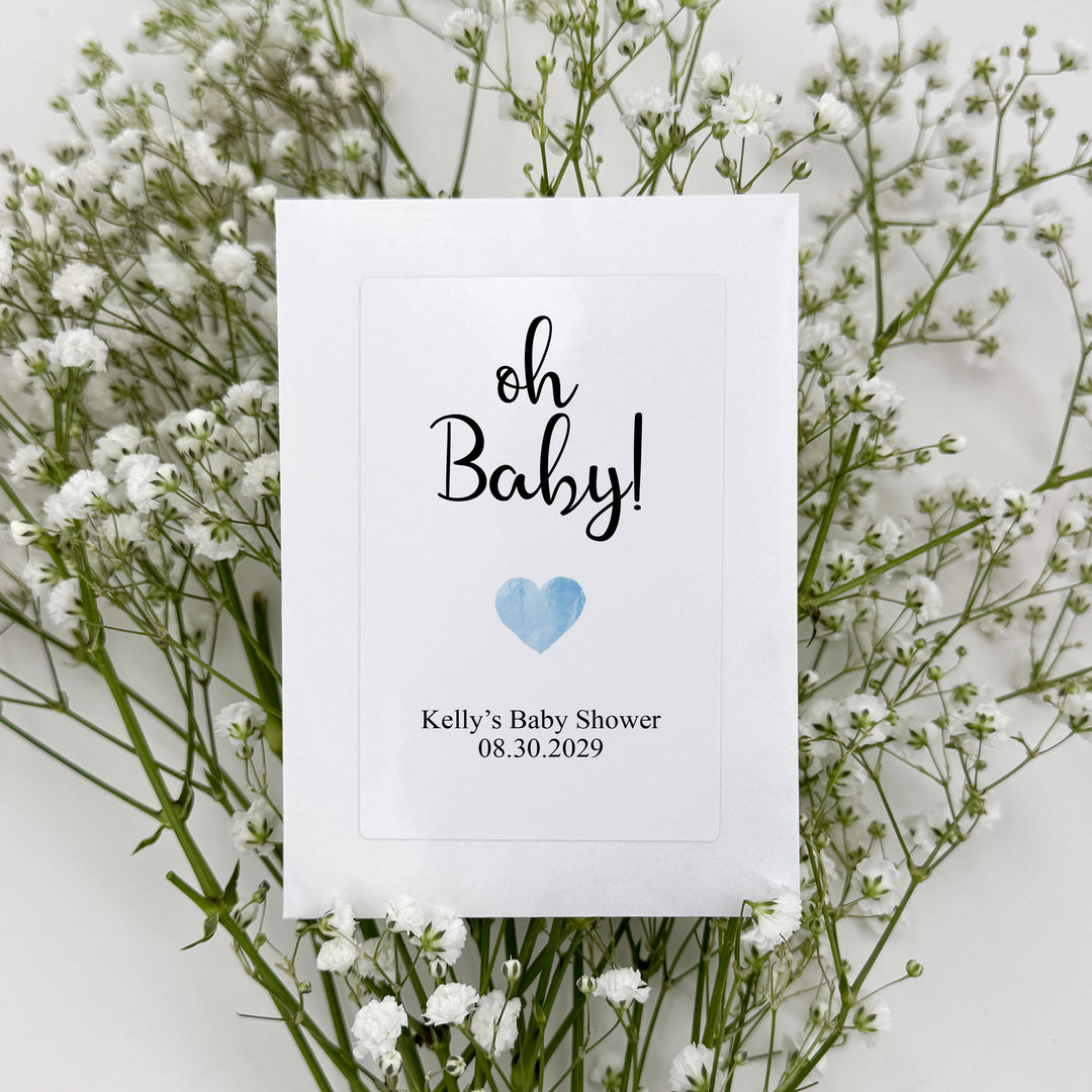 Simple Heart, Baby Shower Favors, Wildflower Seed Packets