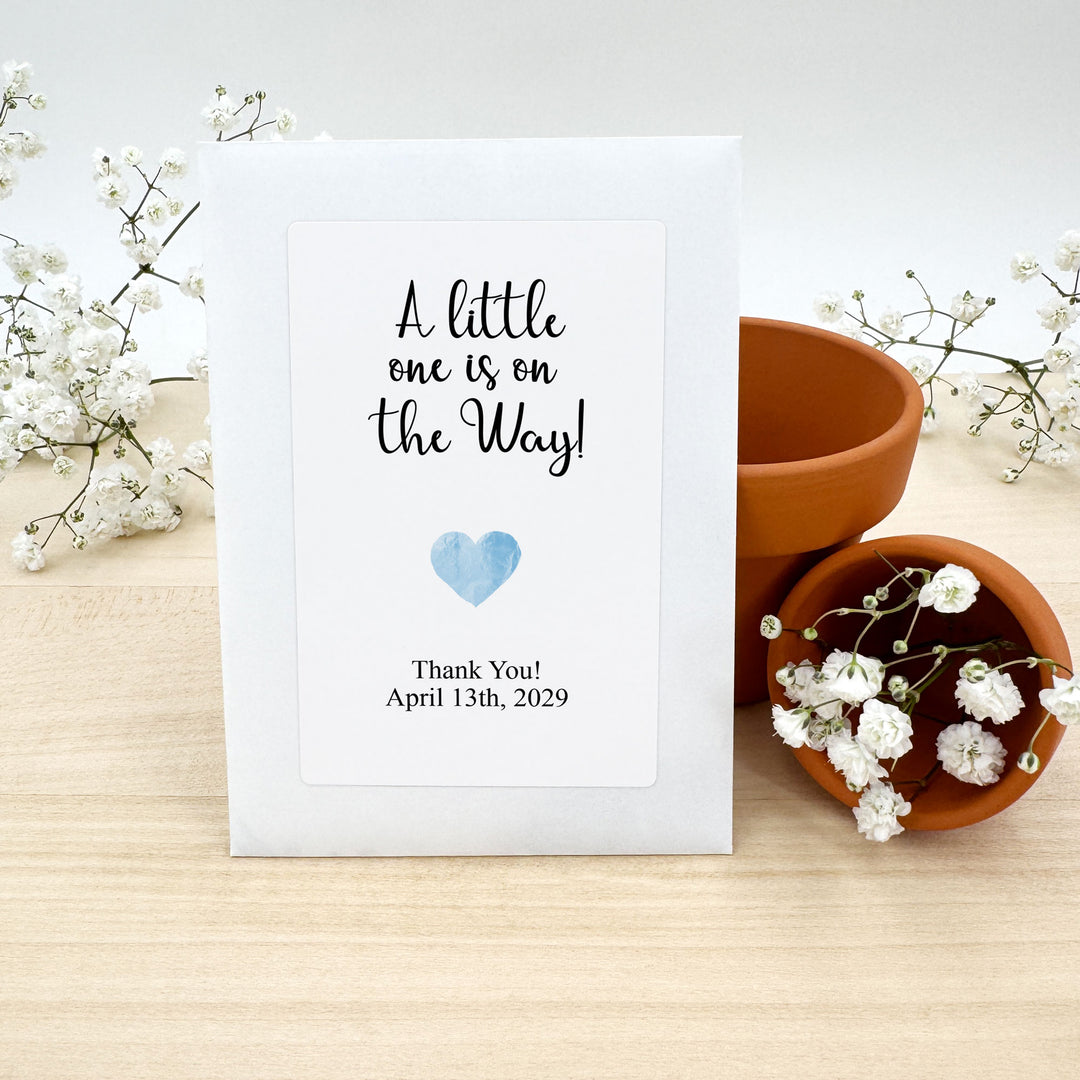 Simple Heart, Baby Shower Favors, Wildflower Seed Packets