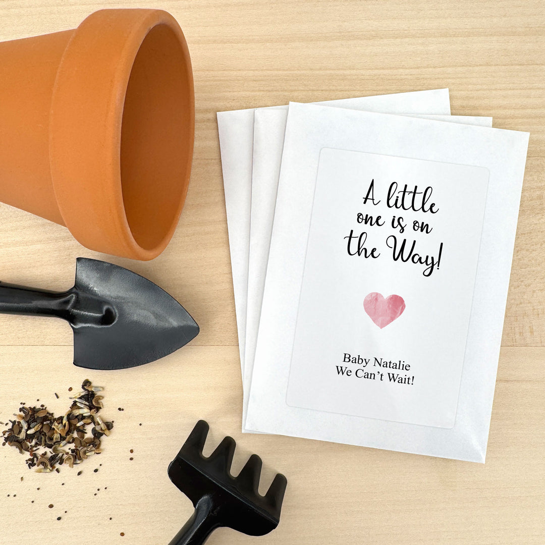 Simple Heart, Baby Shower Favors, Wildflower Seed Packets