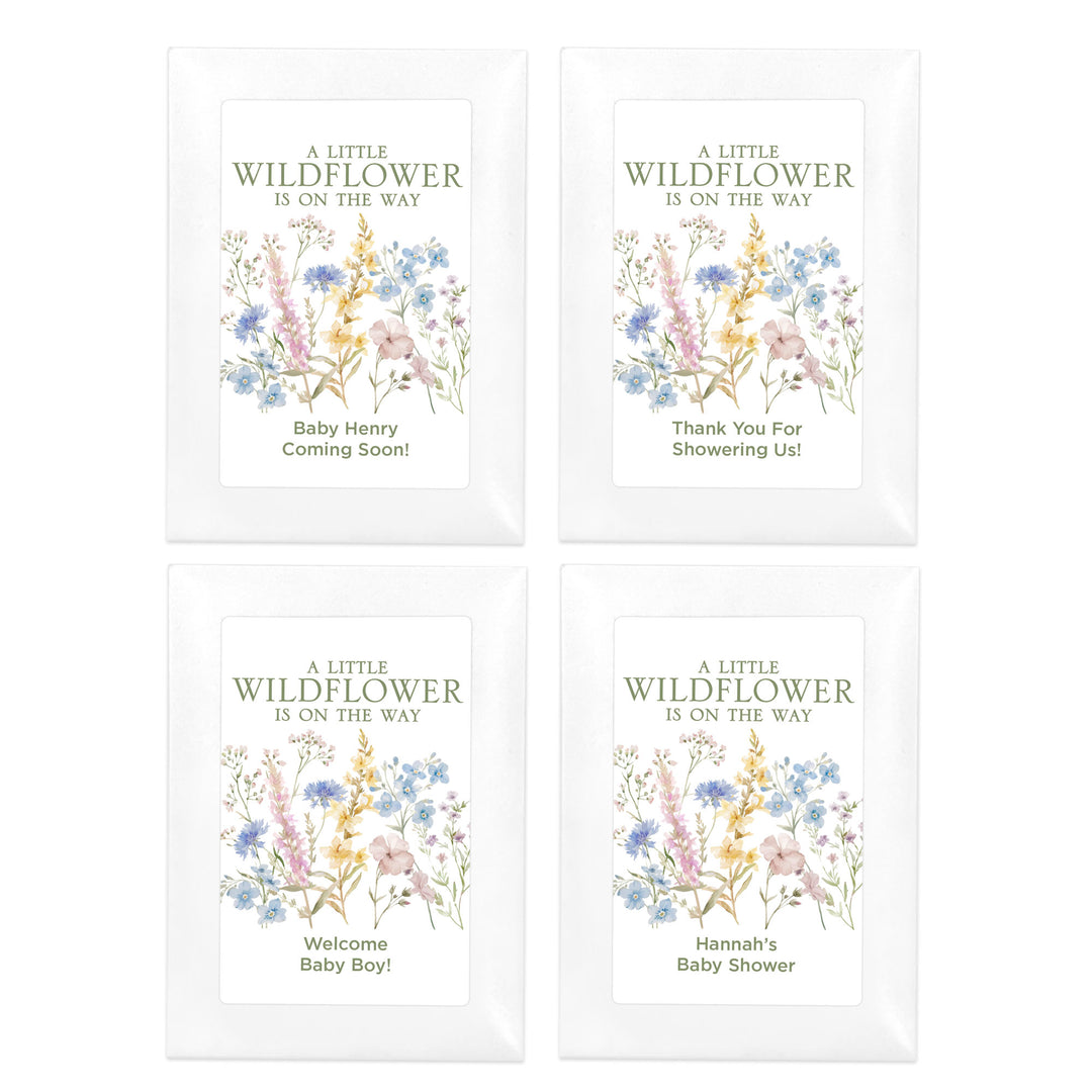A Little Wildflower is on the Way, Baby Shower Favors, Wildflower Seed Packets