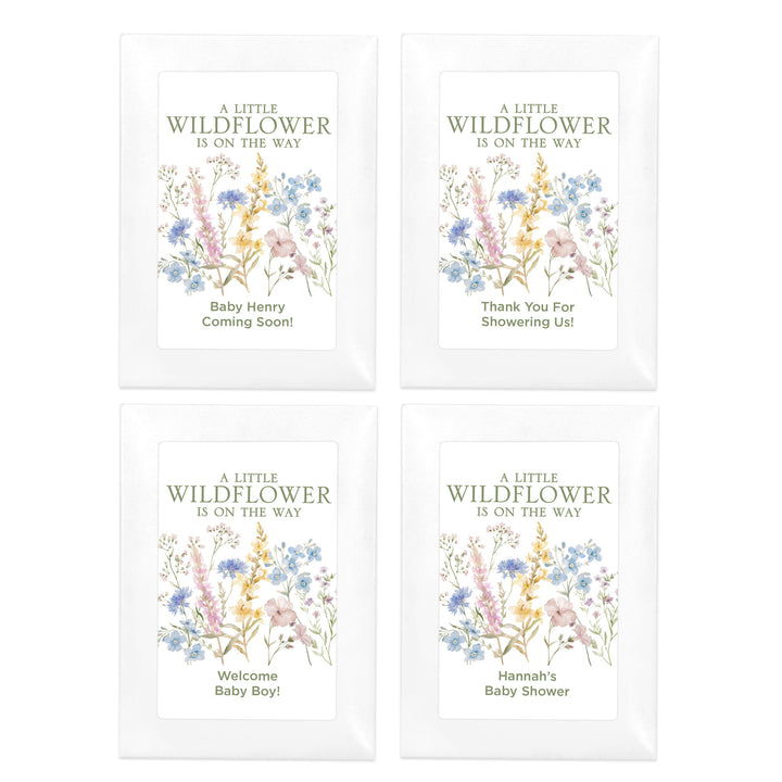 A Little Wildflower is on the Way, Baby Shower Favors, Wildflower Seed Packets