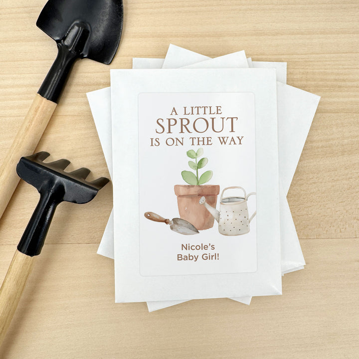 A Little Sprout is on the Way, Baby Shower Favors, Wildflower Seed Packets