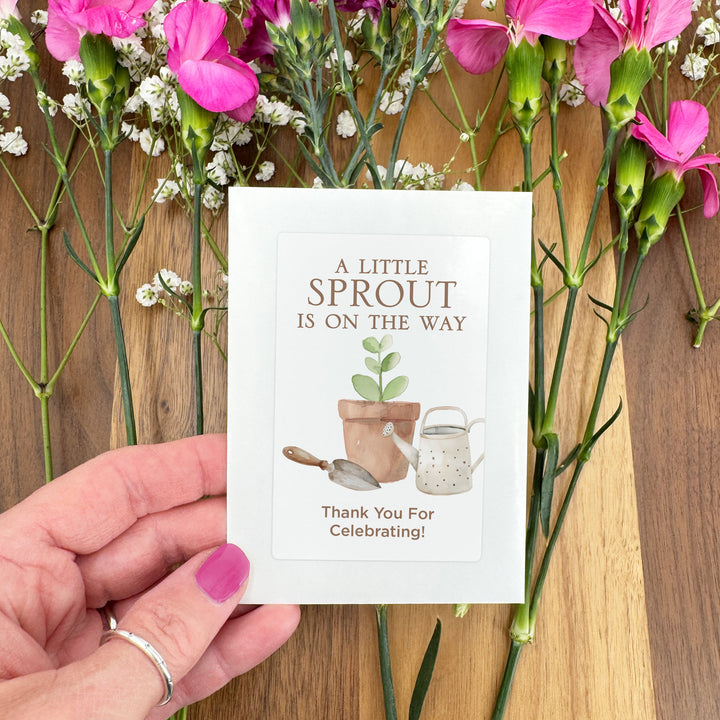 A Little Sprout is on the Way, Baby Shower Favors, Wildflower Seed Packets