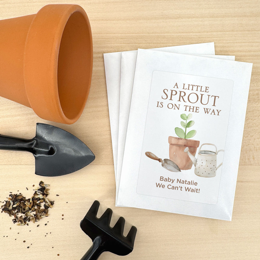 A Little Sprout is on the Way, Baby Shower Favors, Wildflower Seed Packets