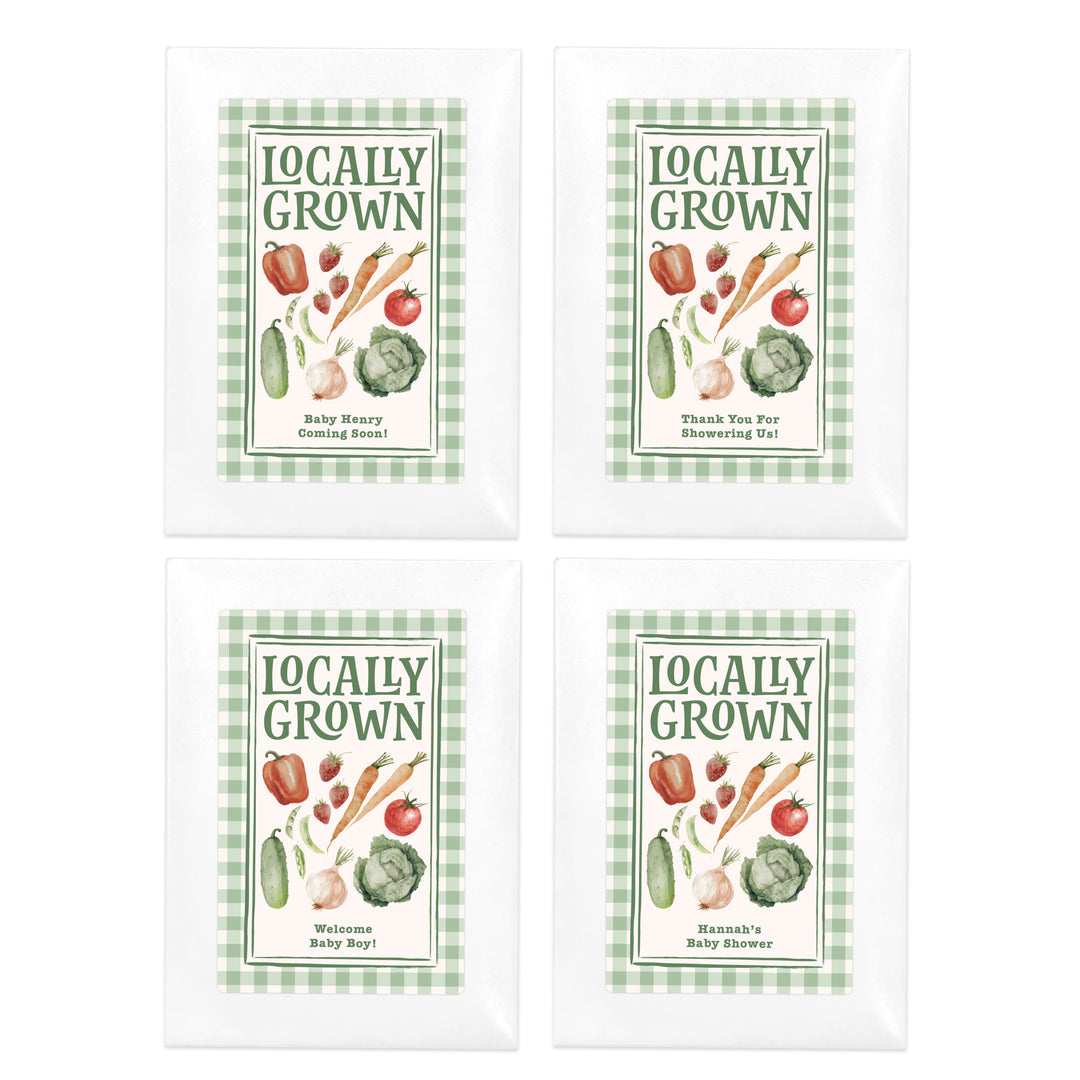 Locally Grown, Baby Shower Favors, Wildflower Seed Packets