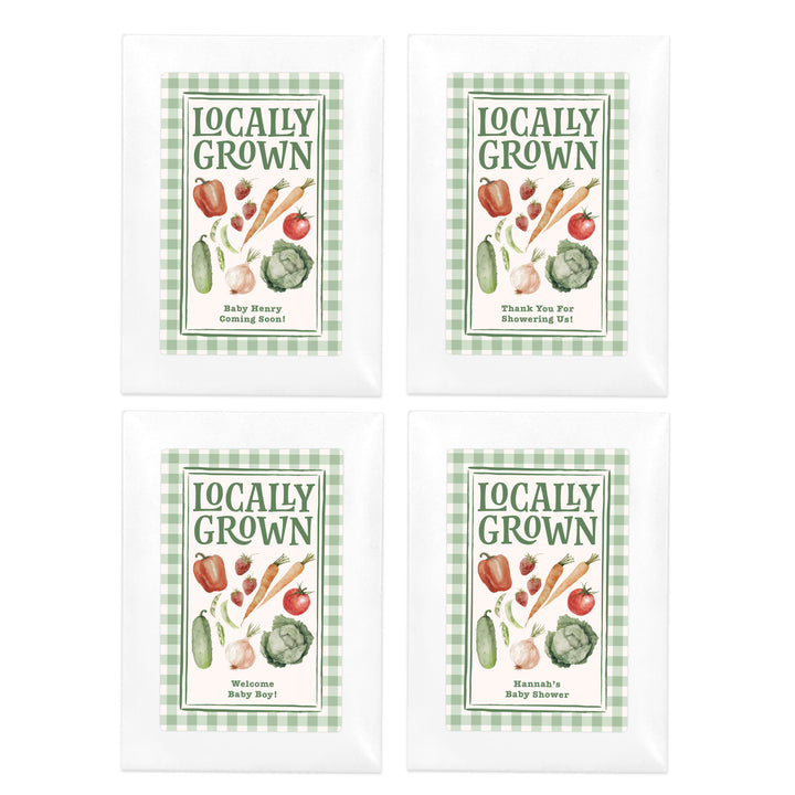 Locally Grown, Baby Shower Favors, Wildflower Seed Packets