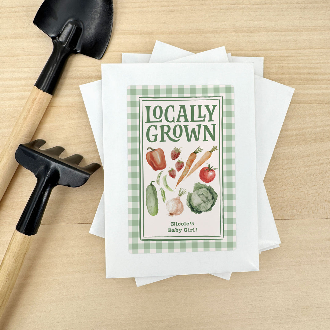 Locally Grown, Baby Shower Favors, Wildflower Seed Packets