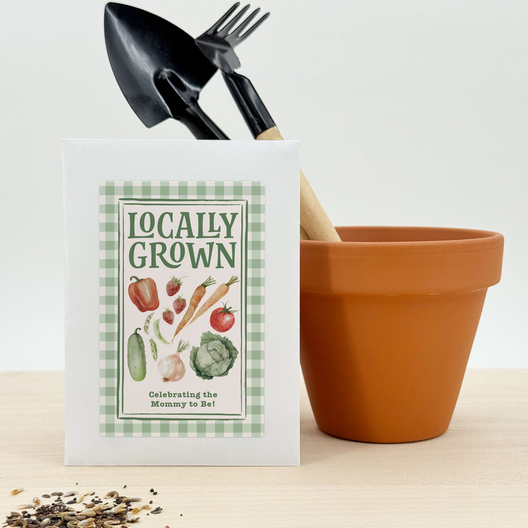 Locally Grown, Baby Shower Favors, Wildflower Seed Packets