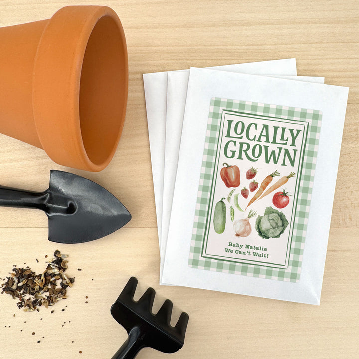 Locally Grown, Baby Shower Favors, Wildflower Seed Packets