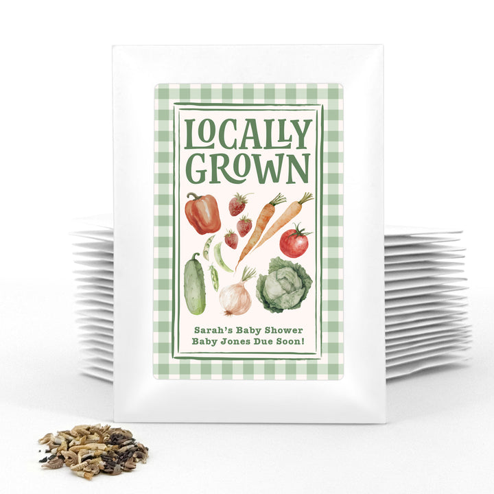 Locally Grown, Baby Shower Favors, Wildflower Seed Packets