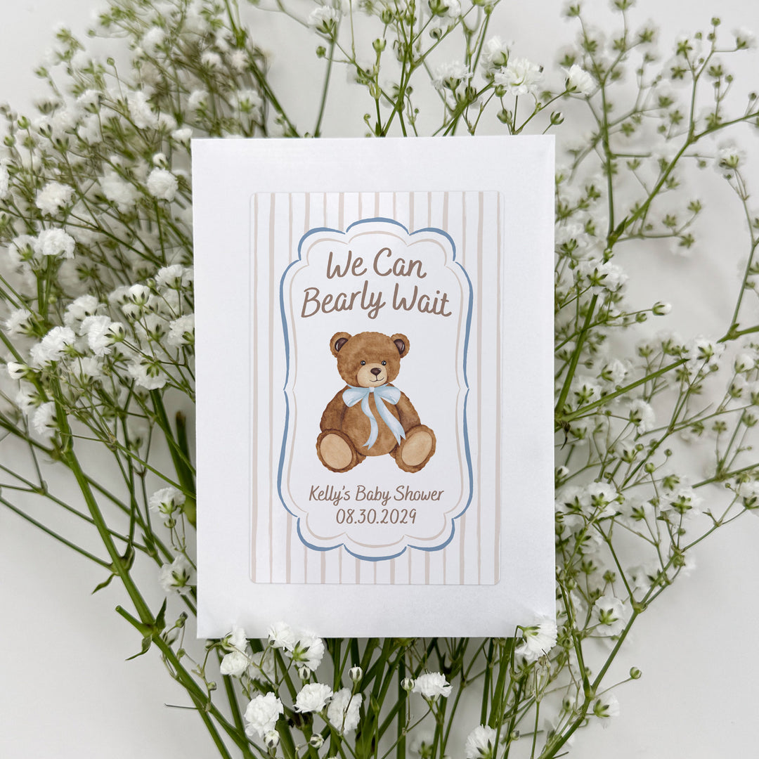 We Can Bearly Wait, Baby Shower Favor, Wildflower Seed Packets