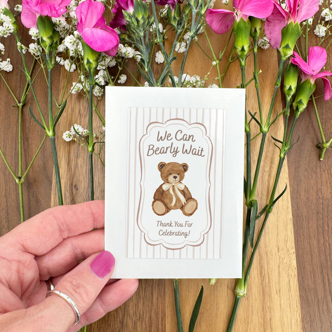 We Can Bearly Wait, Baby Shower Favor, Wildflower Seed Packets
