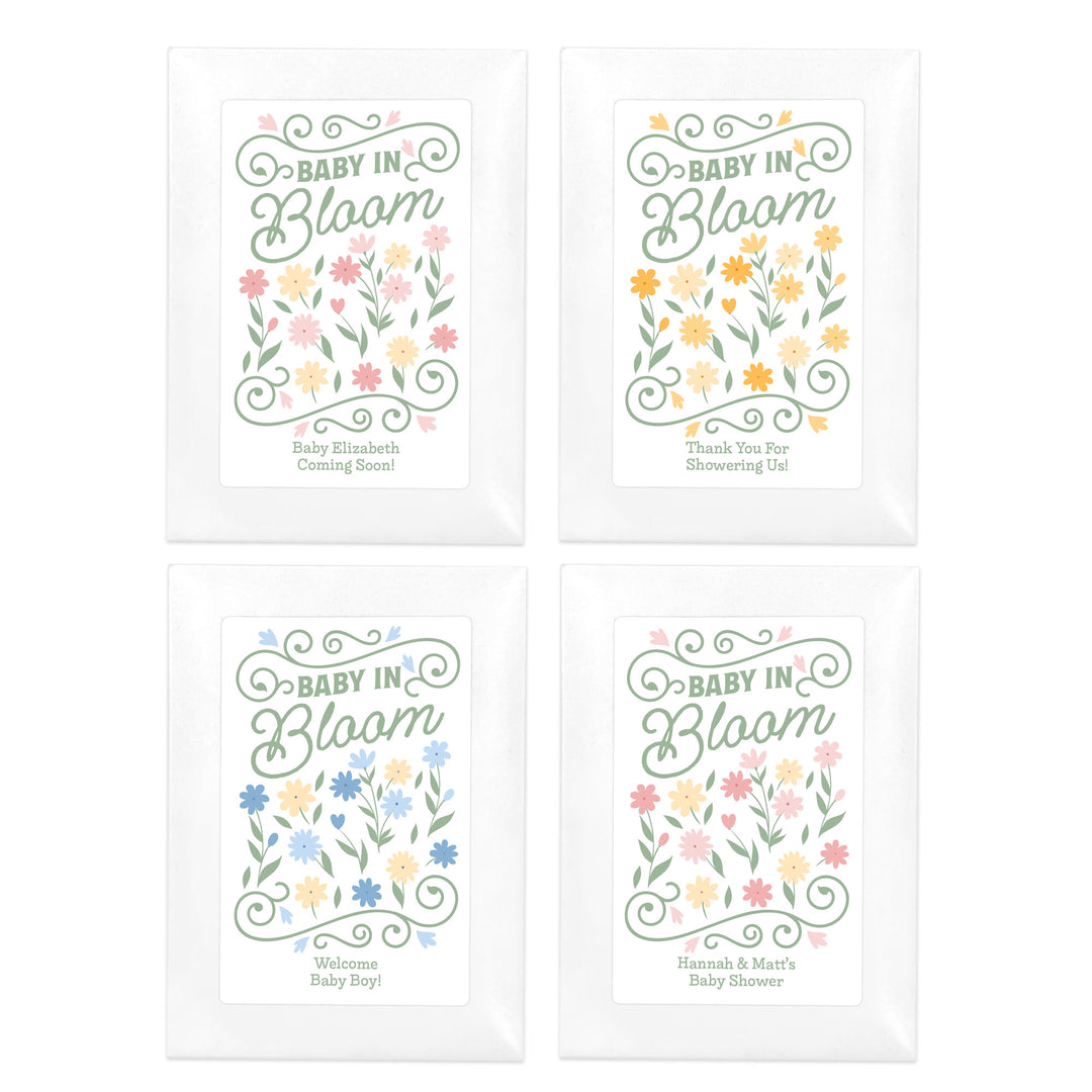 Vintage Baby in Bloom, Baby Shower, Wildflower Seed Packets