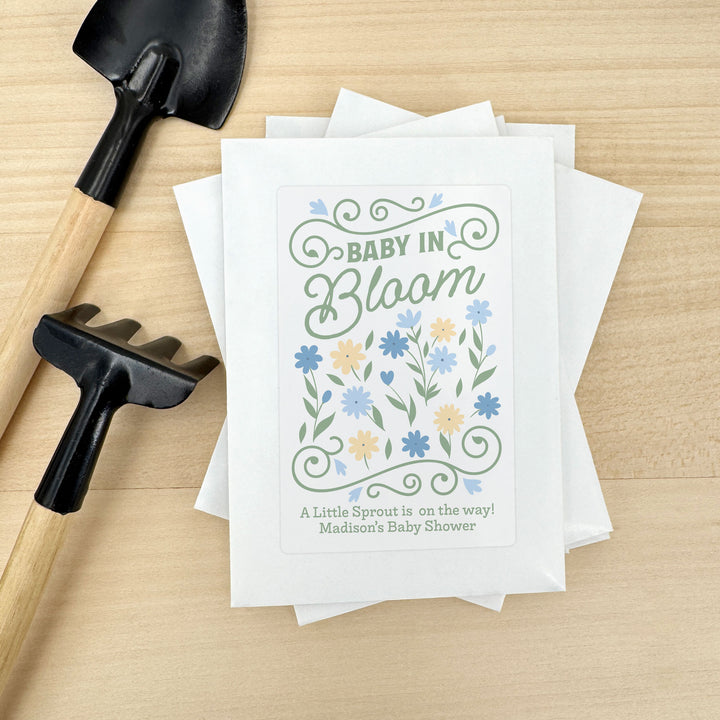 Vintage Baby in Bloom, Baby Shower, Wildflower Seed Packets