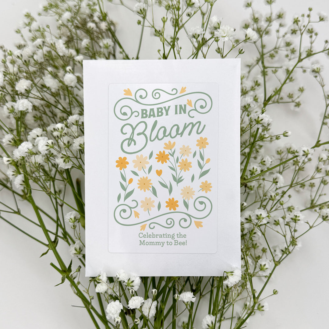 Vintage Baby in Bloom, Baby Shower, Wildflower Seed Packets