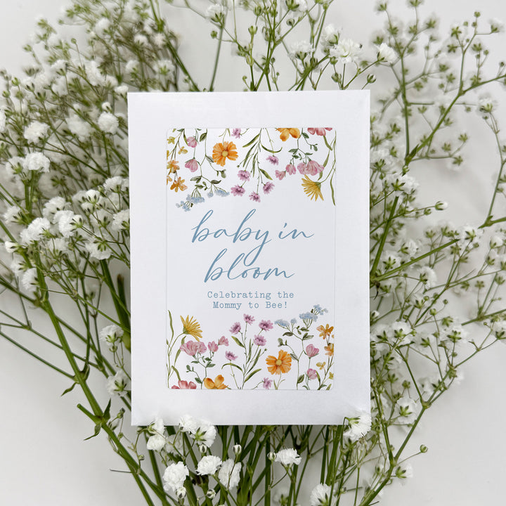 Wildflower Baby in Bloom, Baby Shower, Wildflower Seed Packets