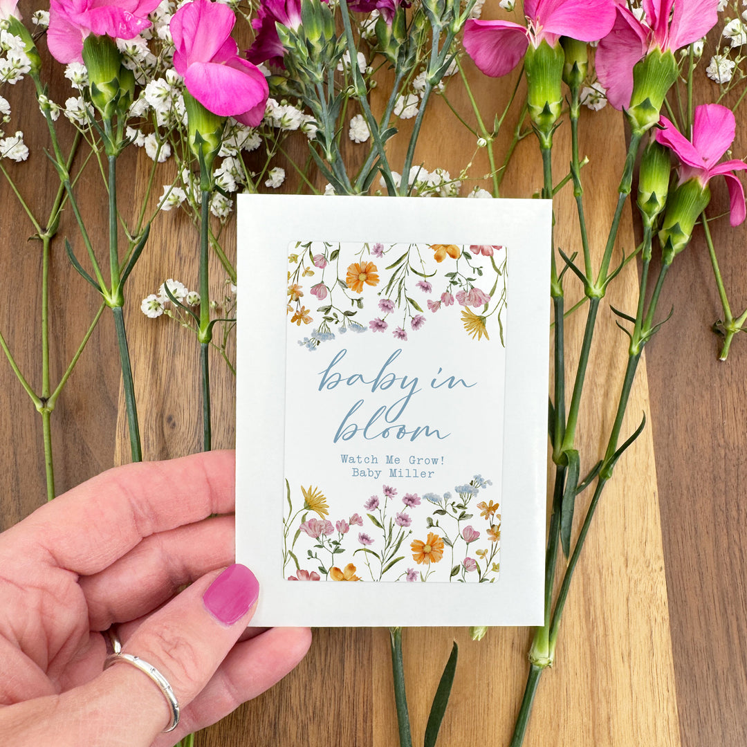 Wildflower Baby in Bloom, Baby Shower, Wildflower Seed Packets