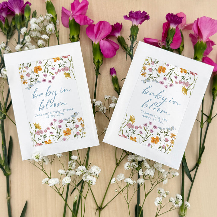 Wildflower Baby in Bloom, Baby Shower, Wildflower Seed Packets