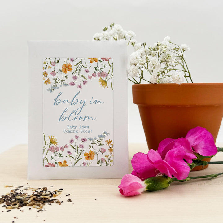 Wildflower Baby in Bloom, Baby Shower, Wildflower Seed Packets