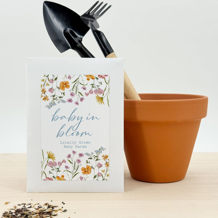 Wildflower Baby in Bloom, Baby Shower, Wildflower Seed Packets