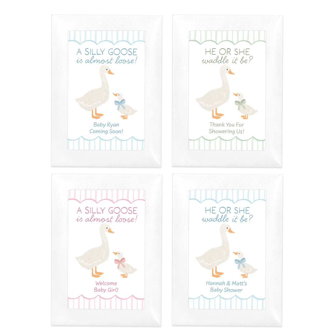 Silly Goose, Baby Shower Favor, Wildflower Seed Packets