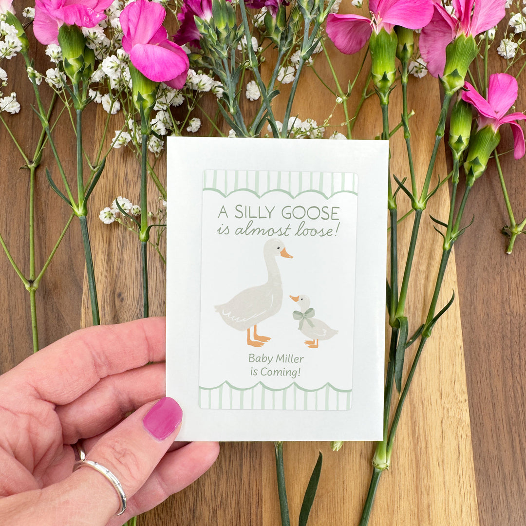 Silly Goose, Baby Shower Favor, Wildflower Seed Packets