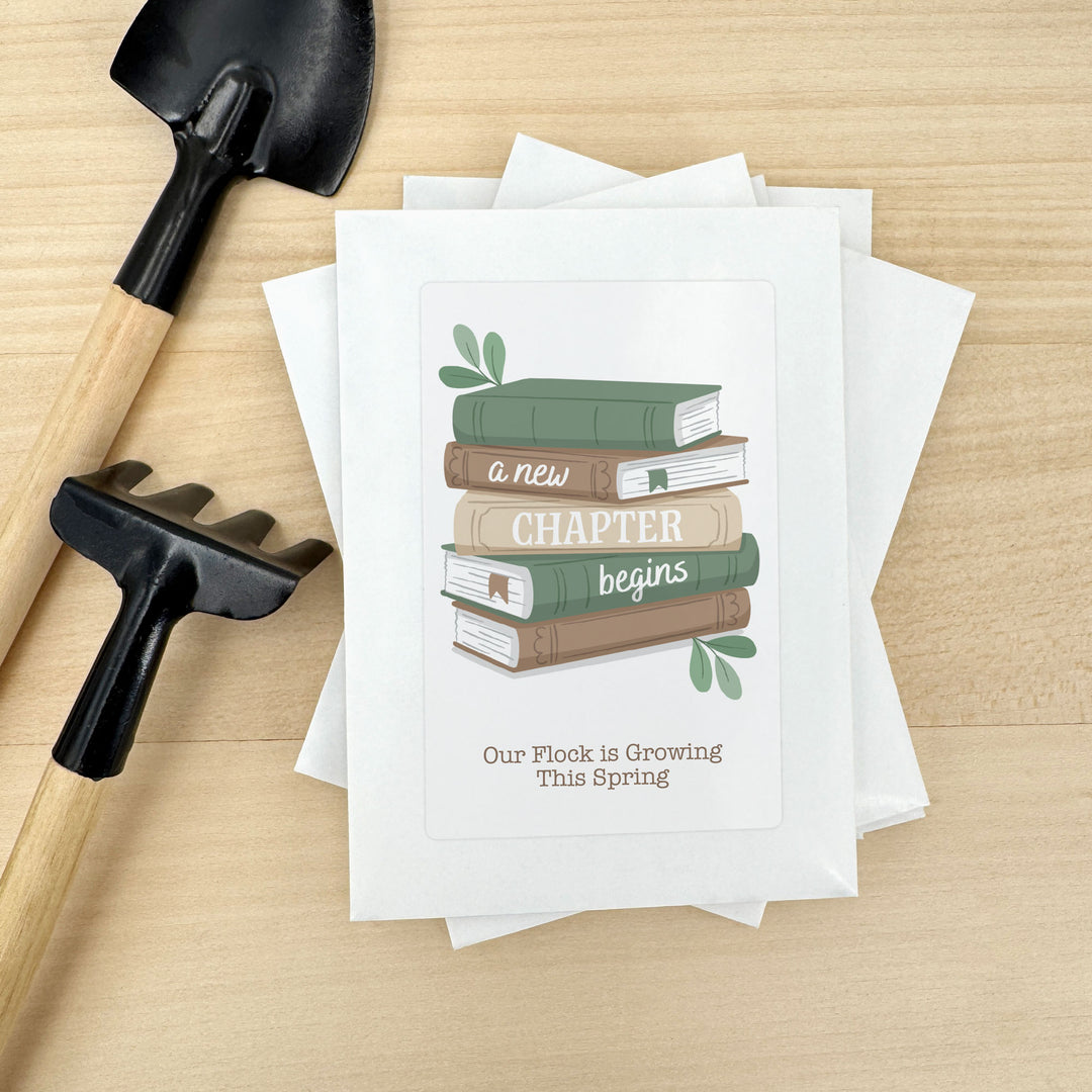 A New Chapter Begins, Baby Shower Favor, Wildflower Seed Packets