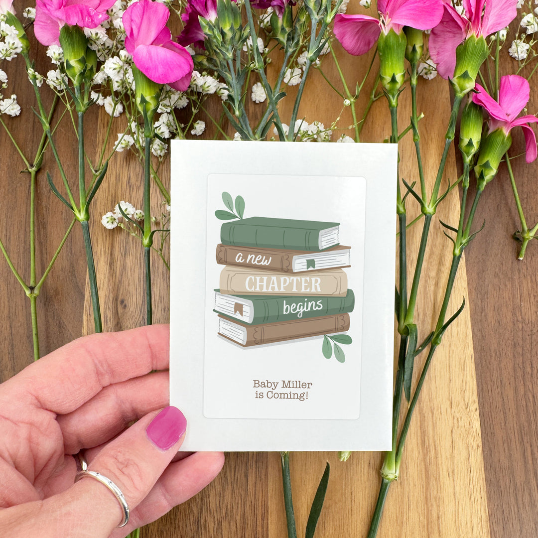 A New Chapter Begins, Baby Shower Favor, Wildflower Seed Packets