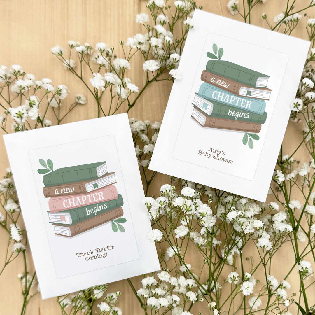 A New Chapter Begins, Baby Shower Favor, Wildflower Seed Packets