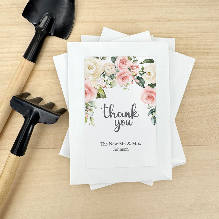 Love in Bloom, Pink and White Floral, Wedding Favor, Wildflower Seed Packets