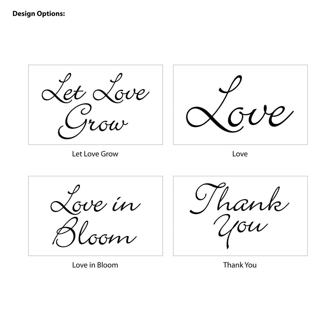 Love in Bloom, White Floral with Gold Geometric Frame, Wedding Favor, Wildflower Seed Packets