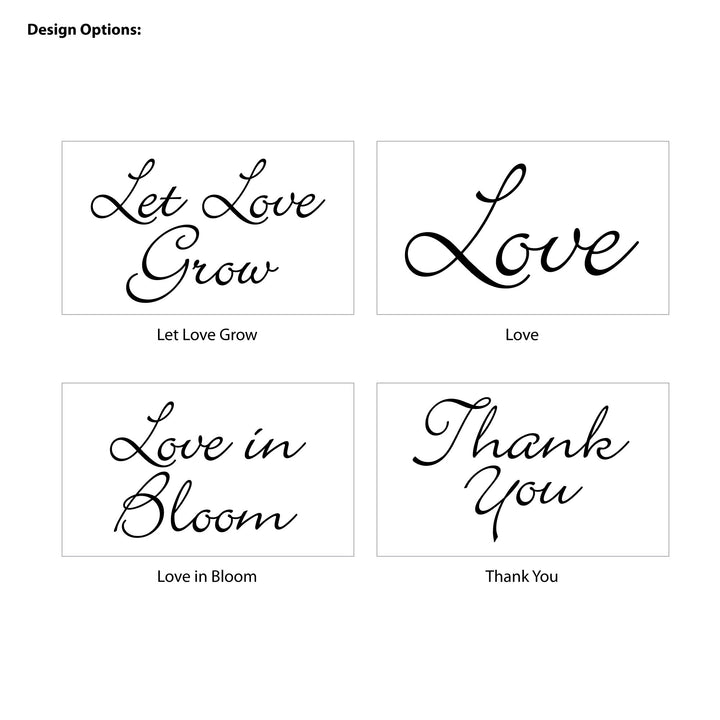 Love in Bloom, White Floral with Gold Geometric Frame, Wedding Favor, Wildflower Seed Packets