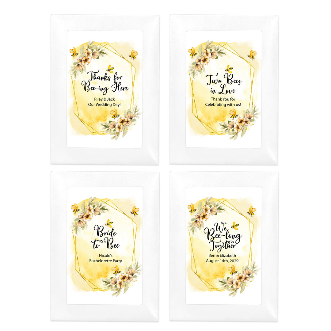 Watercolor Bees, Wedding Favor, Wildflower Seed Packets