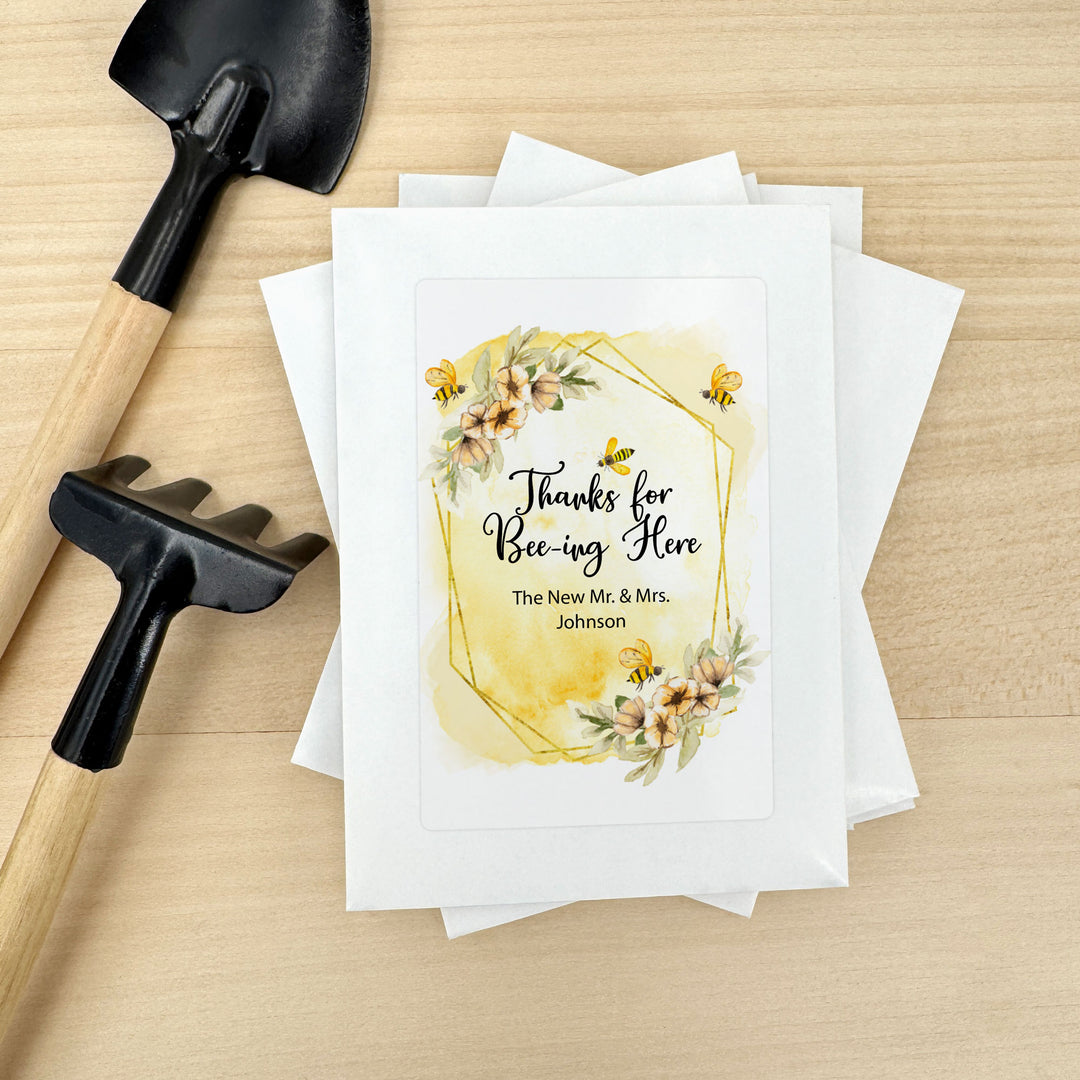 johnsons wildflower seeds Watercolor Bees, Wedding Favor, Wildflower Seed Packets – Best Day Ever Spot