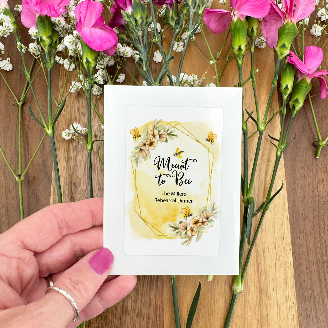Watercolor Bees, Wedding Favor, Wildflower Seed Packets