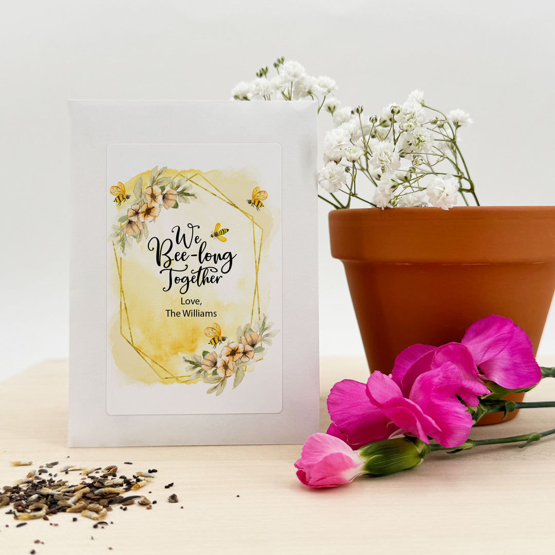 flower seed packets for bees Watercolor Bees, Wedding Favor, Wildflower Seed Packets