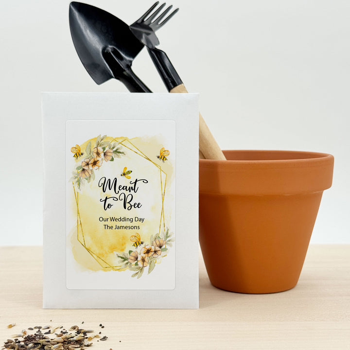 Watercolor Bees, Wedding Favor, Wildflower Seed Packets