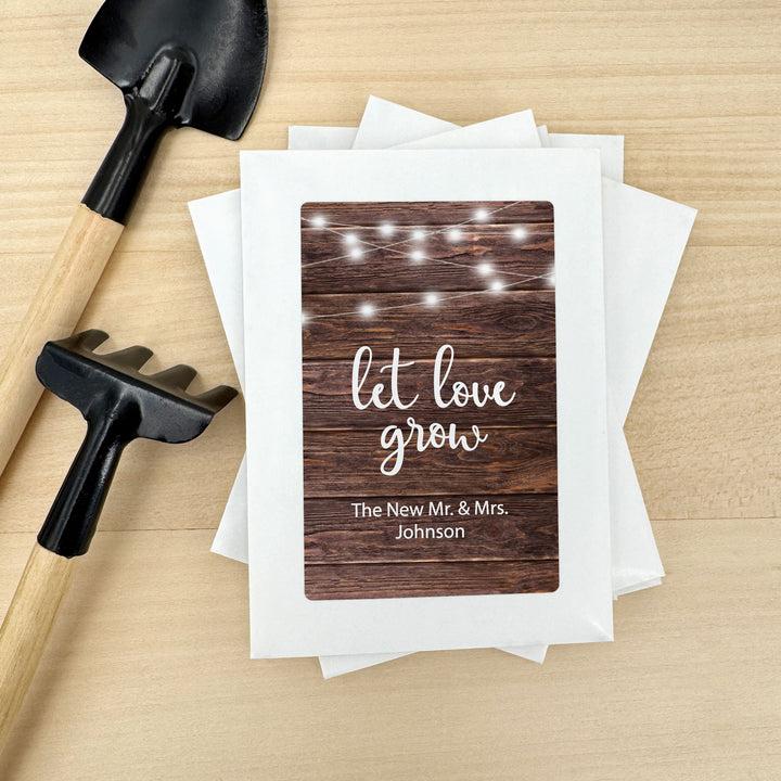 Rustic Fairy Lights, Wedding Favor, Wildflower Seed Packets
