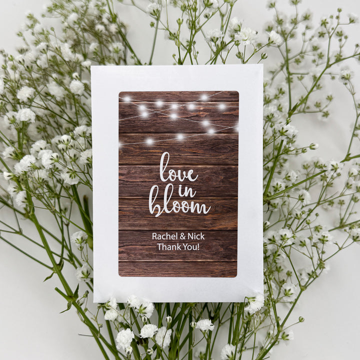 Rustic Fairy Lights, Wedding Favor, Wildflower Seed Packets