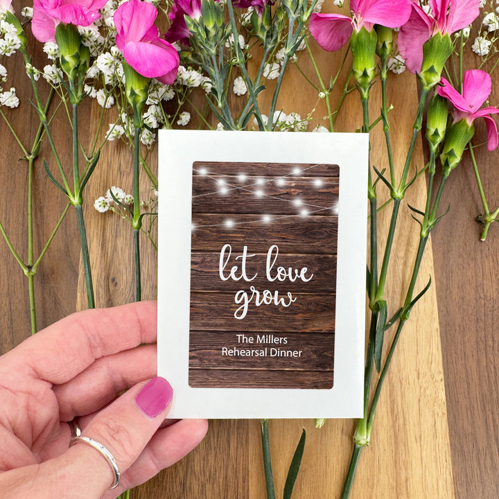 Rustic Fairy Lights, Wedding Favor, Wildflower Seed Packets
